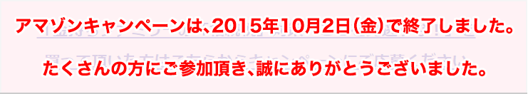 アマゾンキャンペーンは終了しました。
